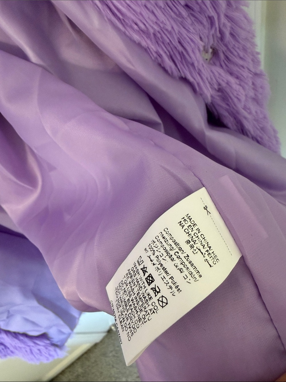 ERAS tour Lavender Haze Faux Fur Coat fits like 3X - Picture 2 of 4